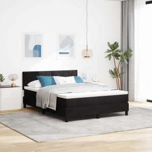 vidaXL Boksfjær Seng med hodegjerde Svart 140 x 200 cm Fløyel