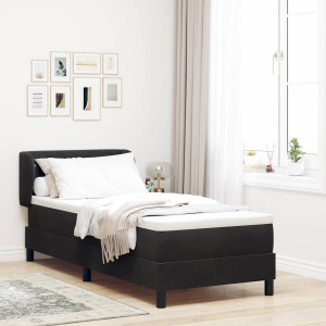 vidaXL Boksfjær Seng med hodegjerde Svart 80 x 200 cm Fløyel
