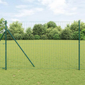 vidaXL Euro Zaun Festemo 10 x 1,5 m PVC-belagt stål Grønn Mesh