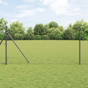 vidaXL Euro Zaun Festemo 25 x 1 m PVC-belagt stål Grå Mesh