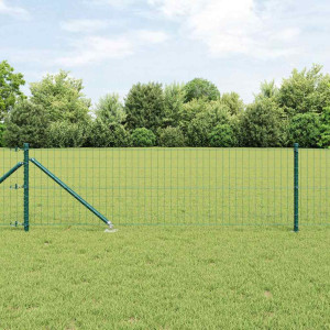 vidaXL Euro-gjerde med pigger 50 x 0,6 m PVC-belagt stål Grønn Mesh
