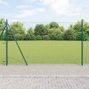 vidaXL Eurogjerde med betongfundament 10 x 1,6 m PVC-belagt stål Grønn