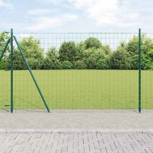 vidaXL Eurogjerde med betongfundament 10 x 1,6 m PVC-belagt stål Grønn