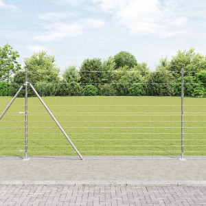 vidaXL Sveistgjerde med Betongbase 50 x 1,4 m Galvanisert stål Sølv
