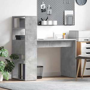 vidaXL Skrivebord Betonggrå Konstruert tre 113 x 54 x 120 cm