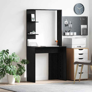 vidaXL Skrivebord Svart Eik Konstruert tre 78,5 x 37 x 154,5 cm