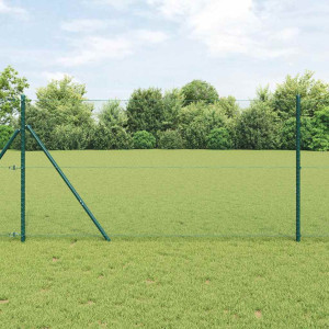 vidaXL Sekskantet gjerde grunstift 25 x 1,2 m PVC-belagt stål Grønn