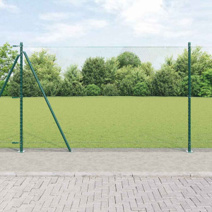 vidaXL Sekskantet gjerde med betongbase 10 x 1,4 m PVC-belagt stål