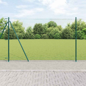 vidaXL Sekskantet gjerde med betongbase 10 x 1,6 m PVC-belagt stål