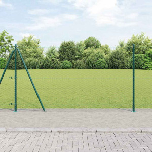 vidaXL Sekskantet gjerde med betongbase 25 x 1,2 m PVC-belagt stål