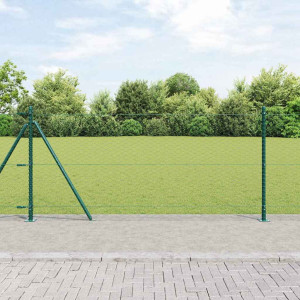 vidaXL Sekskantet gjerde med betongbase 100 x 1 m PVC-belagt stål Mesh