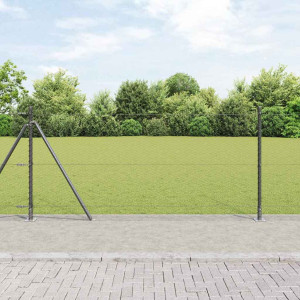 vidaXL Sekskantet gjerde med betongbase 100 x 1 m PVC-belagt stål Grå