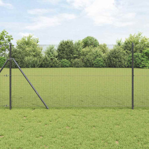 vidaXL Sveiset trådgjerde for bakken 10 x 1 m PVC-belagt stål Grå Mesh