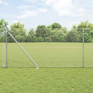 vidaXL Svweiende trådgjerde med spisser 50 x 1,4 m Galvanisert stål