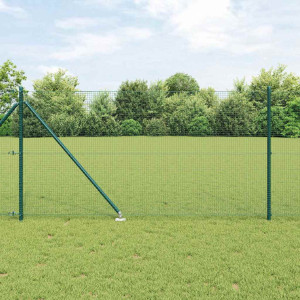 vidaXL Svweiende trådgjerde med spisser 10 x 1 m PVC-belagt stål Grønn