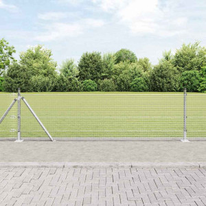 vidaXL Sveistgjerde med Betongbase 100 x 0,5 m Galvanisert stål Sølv