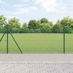 vidaXL Sveistgjerde med Betongbase 10 x 0,8 m PVC-belagt stål Grønn