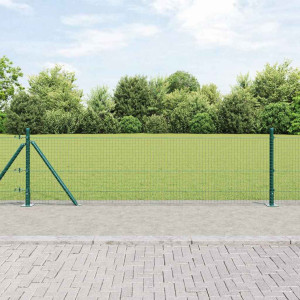 vidaXL Sveistgjerde med Betongbase 25 x 0,4 m PVC-belagt stål Grønn