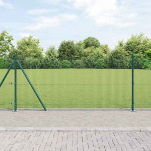 vidaXL Sveistgjerde med Betongbase 25 x 1 m PVC-belagt stål Grønn Mesh
