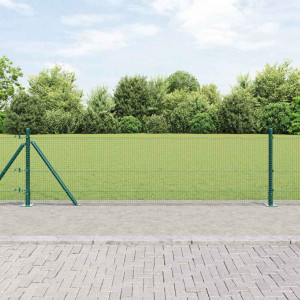 vidaXL Sveistgjerde med Betongbase 100 x 0,5 m PVC-belagt stål Grønn