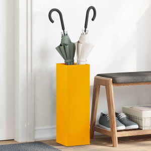 vidaXL Regn paraplystativ Sennepsgul 15,5 x 15,5 x 49 cm Stål