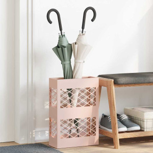 vidaXL Regn paraplystativ Rosa 28 x 12 x 41 cm Stål