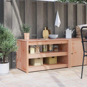 vidaXL Kjøkkenskap MEPPEL Brun Eik 106 x 55 x 64 cm Massiv furu