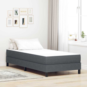 vidaXL Sengemadrass med madrass Grå 90 x 200 cm stoff