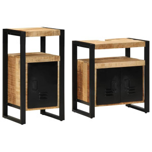 vidaXL Baderomsinnredningssett 2 stk. Brun 55 x 35 x 60 cm