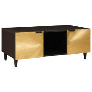 vidaXL Kaffebord Svart og Gull 100 x 54 x 40 cm Konstruert tre