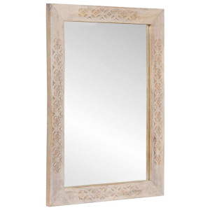 vidaXL veggspeil Blek Hvit 70 x 50 cm Konstruert tre og glass