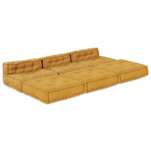 vidaXL Modulsofa-enhet Stoff Gul 210 x 140 x 56 cm