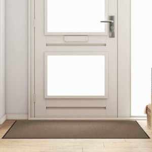 vidaXL Dørmatte Beige og svart 90 x 150 cm 100% Polyamid