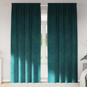 vidaXL Blendingsgardiner 2 stk. Mørkegrønn 140 x 225 cm Fløyel