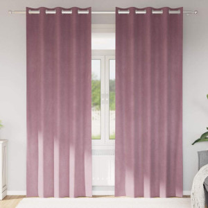 vidaXL Blendingsgardiner 2 stk. Mørk rosa 140 x 225 cm Fløyel