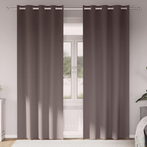 vidaXL Mørkleggende Gardiner med Ringer 2 stk. Mørk brun 225 x 140 cm