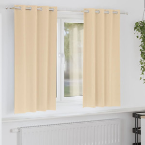 vidaXL Mørkleggende Gardiner med Ringer 2 stk. Krem 175 x 140 cm