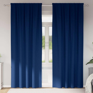 vidaXL Mørkleggende Gardiner med Ringer 2 stk. Mørkeblå 260 x 140 cm