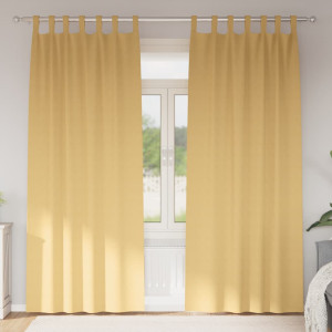 vidaXL Mørkleggende Gardiner med Ringer 2 stk. Beige 225 x 140 cm