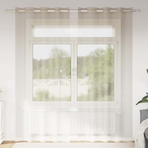 vidaXL Voile Gardin 2 stk. sand 260 x 140 cm Polyester