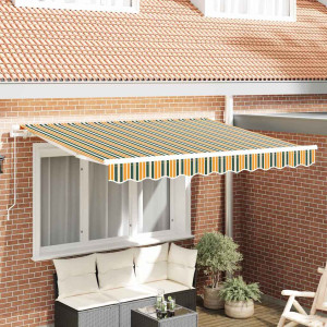 vidaXL Reserveduk til markise Grønn og gul 280 x 245 cm Polyester