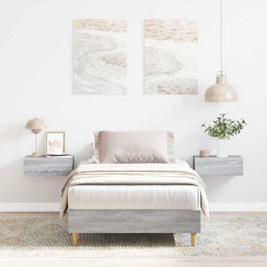 vidaXL Sengestamme Grå Sonoma 203 x 93 x 25 cm Konstruert tre