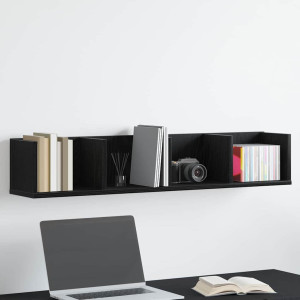 vidaXL Vegghylle Veggmontert Svart Eik 100 x 18 x 18 cm Konstruert tre