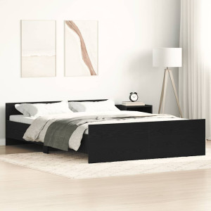 vidaXL Sengeramme uten madrass svart eik 120x190 cm konstruert tre