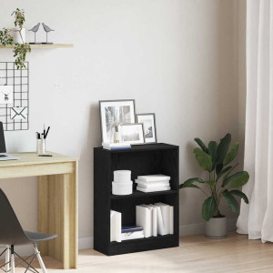 vidaXL Bokskap 60 x 24 x 76 cm Konstruert tre Svart Eik