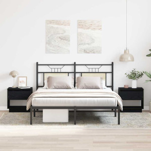 vidaXL Nattbord 2 stk. Svart Eik 45 x 34 x 44 cm Konstruert tre