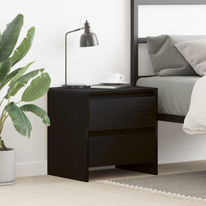 vidaXL Nattbordskap Svart Eik 45 x 34 x 44,5 cm Konstruert tre