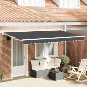 vidaXL Markiseramme Antrasitt 350 x 200 cm Polyester med PU-belegg