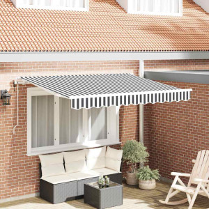 vidaXL Uttrekkbar markise Antrasitt 350 x 200 cm stoff