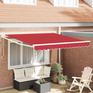 vidaXL Uttrekkbar markise Rød 300 x 250 x 165 cm Polyester og Metall